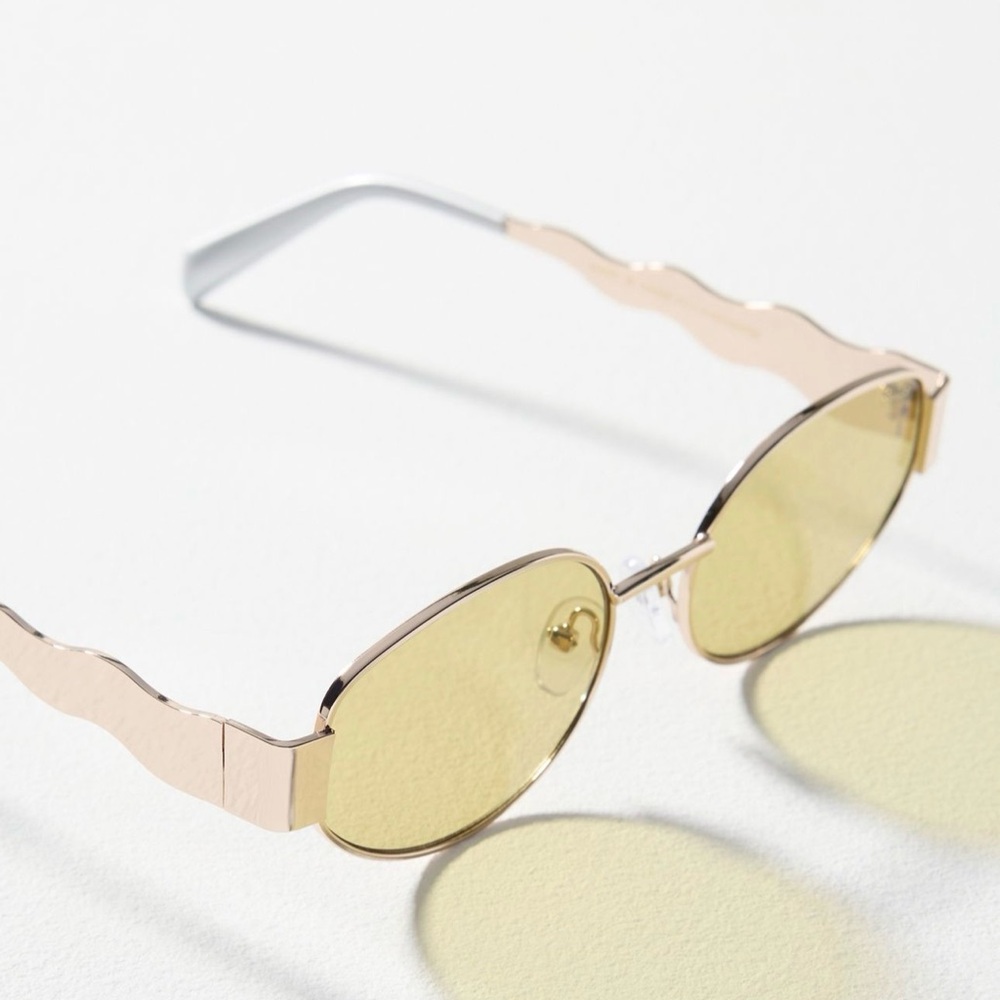 Anthropologie anglo swiggle-arm metal sunglasses